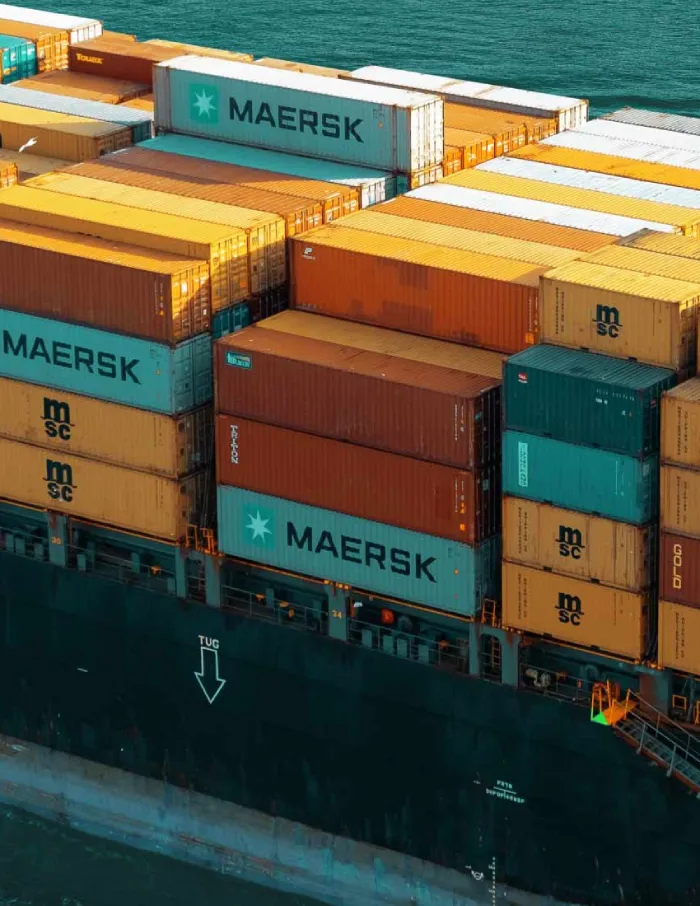 Maersk containers on a ship