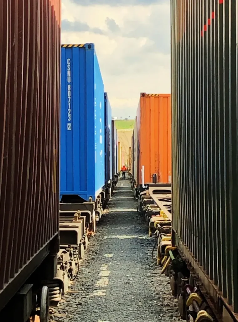 A port worker inspecting shipping container custom clearance